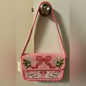NWT Francesca’s Swan Beaded shoulder bag